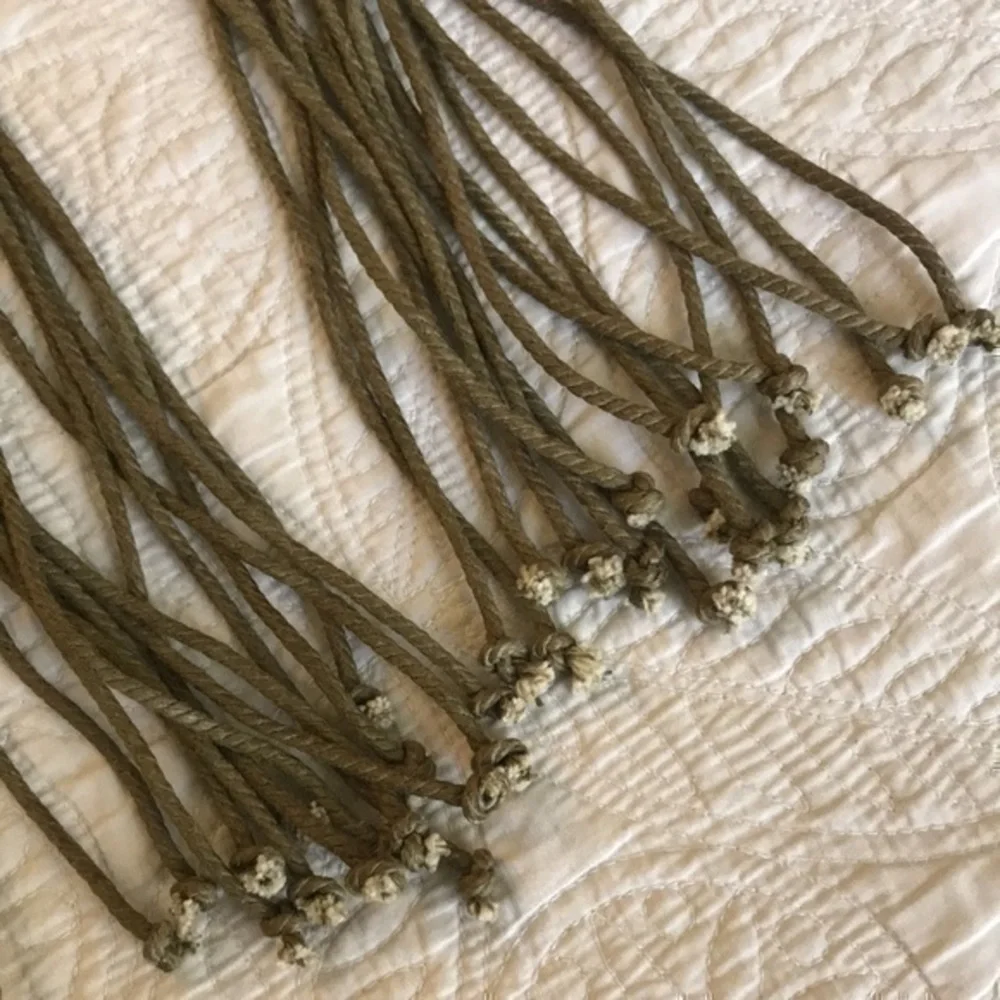 Macrame Belt with Wood Beads Boho Hand Length 63 inches